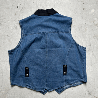 Vintage Ozark Mountain Denim Cowgirl Vest, XL for Women