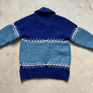 Vintage Blue Cowichan Style Sweater Small for Women