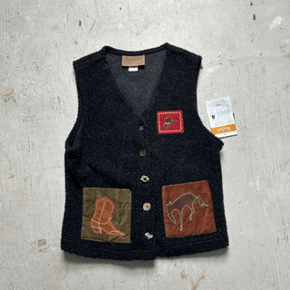 Vintage Brand New Roughrider Fleece Cowgirl Vest, Small for Women