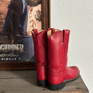 Vintage Red Justin Cowboy Boots, Women's 5.5