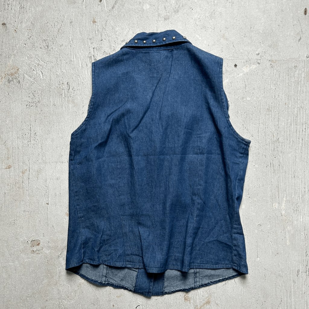 Cowgirl Studded Denim Vest - Small