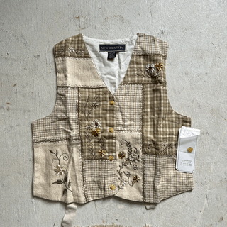Vintage Cowgirl Granny Patchwork Vest for Women