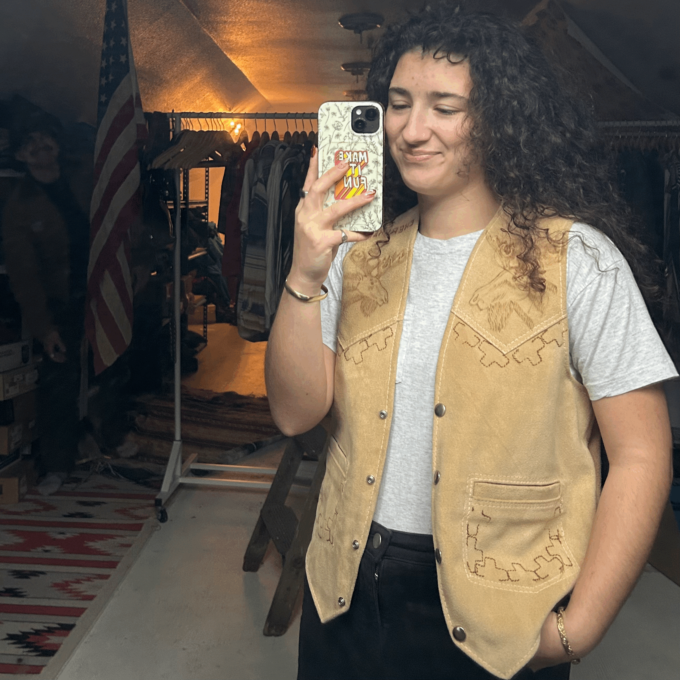 Leather Moose Vest - Medium