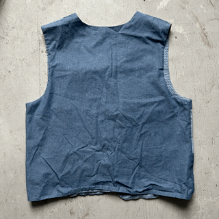 Vintage Homemade Patchwork Vest, Large for Women