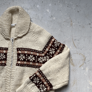 Vintage Cozy Winter Cowichan Style Sweater XL for Women