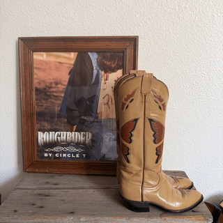 Vintage Rare Butterfly Tony Lama Leather Cowboy Boots, Women's 6.5