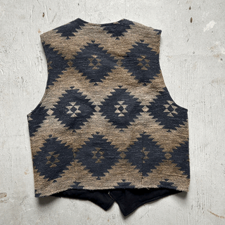 Vintage Cowboy Blues Vest, XL for Women