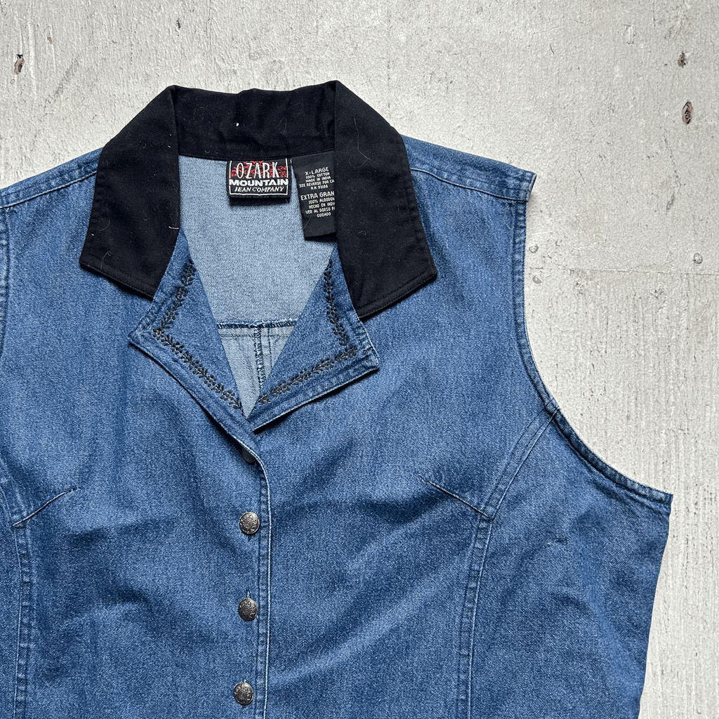 Ozark Mountain Denim Cowgirl Vest - XL