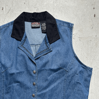 Vintage Ozark Mountain Denim Cowgirl Vest, XL for Women