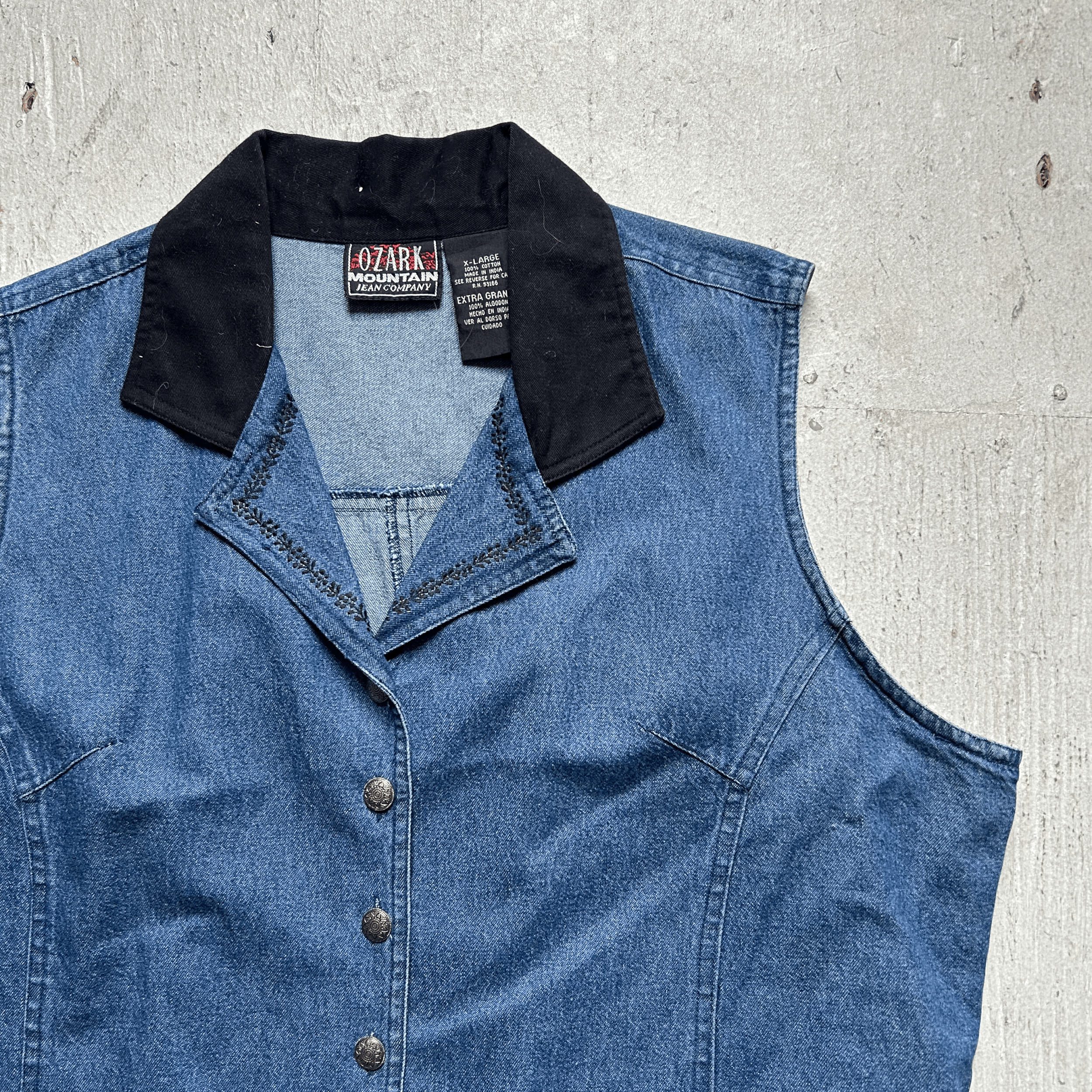 Ozark Mountain Denim Cowgirl Vest - XL