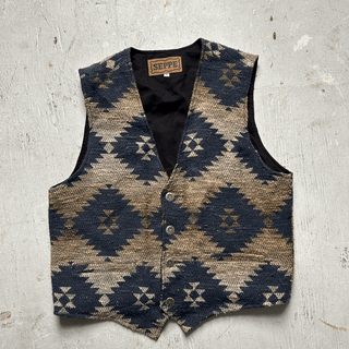 Vintage Cowboy Blues Vest, XL for Women
