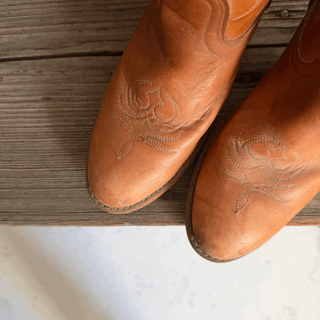 Vintage Brown Leather Acme Cowboy Boots, Women's 6