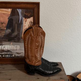 Vintage Tony Lama Ostrich Cowboy Boots, Women's 7.5