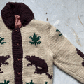 50s Rare Beaver Cowichan Sweater Small