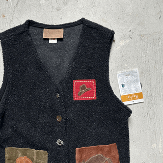 Vintage Brand New Roughrider Fleece Cowgirl Vest, Small for Women