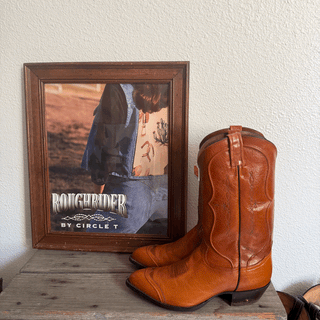 Vintage Tony Lama Buffalo Cowboy Boots, Men's 11/Women's 12.5