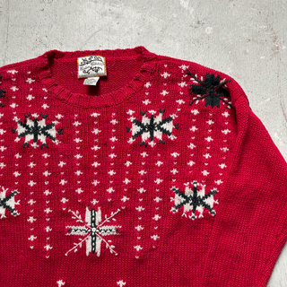 Vintage Cowboy Winter Sweater, Large for Women