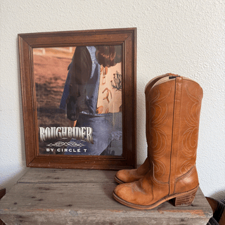Vintage Brown Leather Acme Cowboy Boots, Women's 6