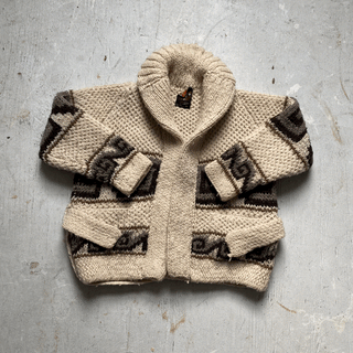Vintage Cozy Cowichan Style Cardigan Large for Women