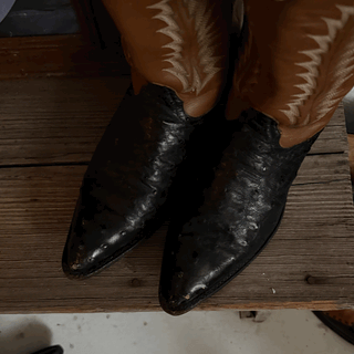 Vintage Tony Lama Ostrich Cowboy Boots, Women's 7.5