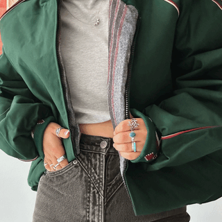 Vintage Forest Green Cowboy Jacket for Women