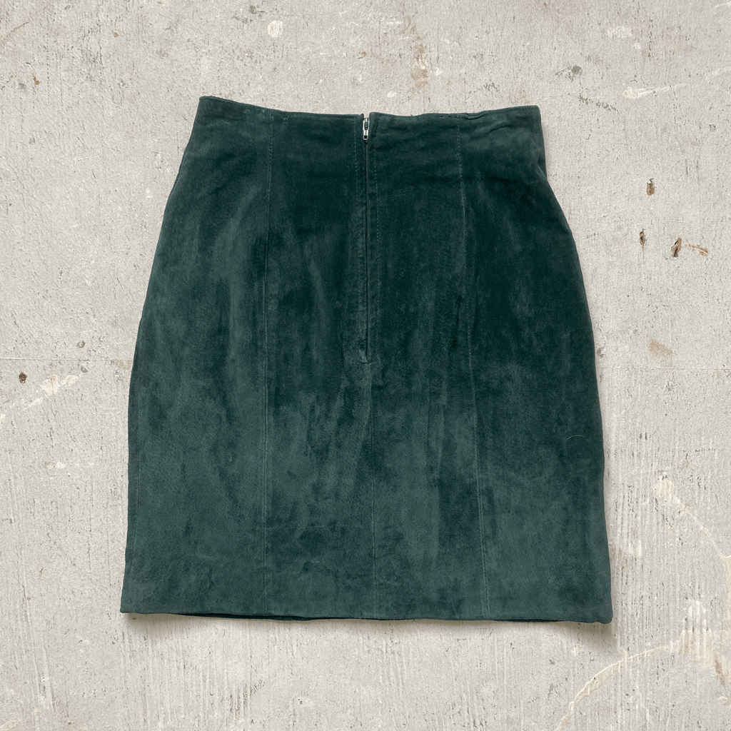 Forest Green Leather Set Skirt & Top - XS/24"