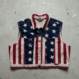 Vintage Rare Rockies USA Denim Vest, XL for Women