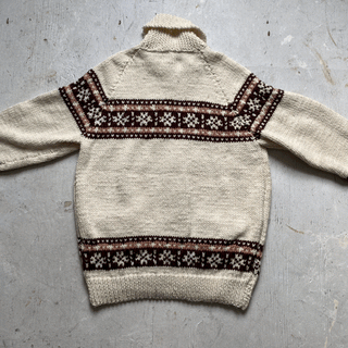 Vintage Cozy Winter Cowichan Style Sweater XL for Women