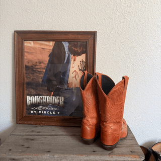 Vintage Code West Chestnut Brown Leather Cowboy Boots, Women's 7.5