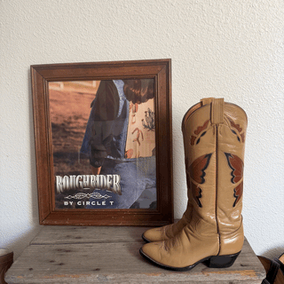 Vintage Rare Butterfly Tony Lama Leather Cowboy Boots, Women's 6.5
