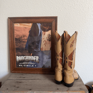Vintage Rare Butterfly Tony Lama Leather Cowboy Boots, Women's 6.5
