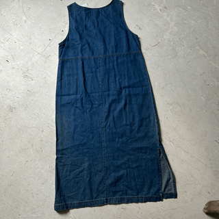 Vintage Granny Embroidered Denim Dress, Large