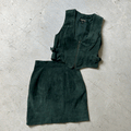 Forest Green Leather Set Skirt & Top - XS/24"