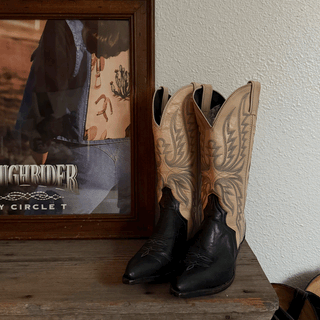 Vintage Navy Leather Code West Cowboy Boots, Women's 6