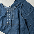 Granny Embroidered Denim Dress - XL