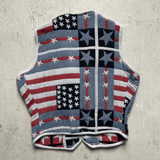 Vintage USA Cowgirl Tapestry Vest, Large for Women