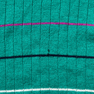 Vintage Evergreen Striped Sweater, Large for Men