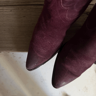 Vintage Code West Suede Purple Cowgirl Boots, Women's 7