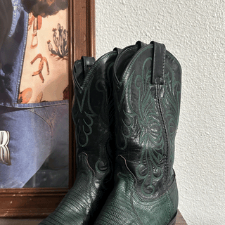Vintage Dan Post Lizard Cowboy Boots, Women's 5.5