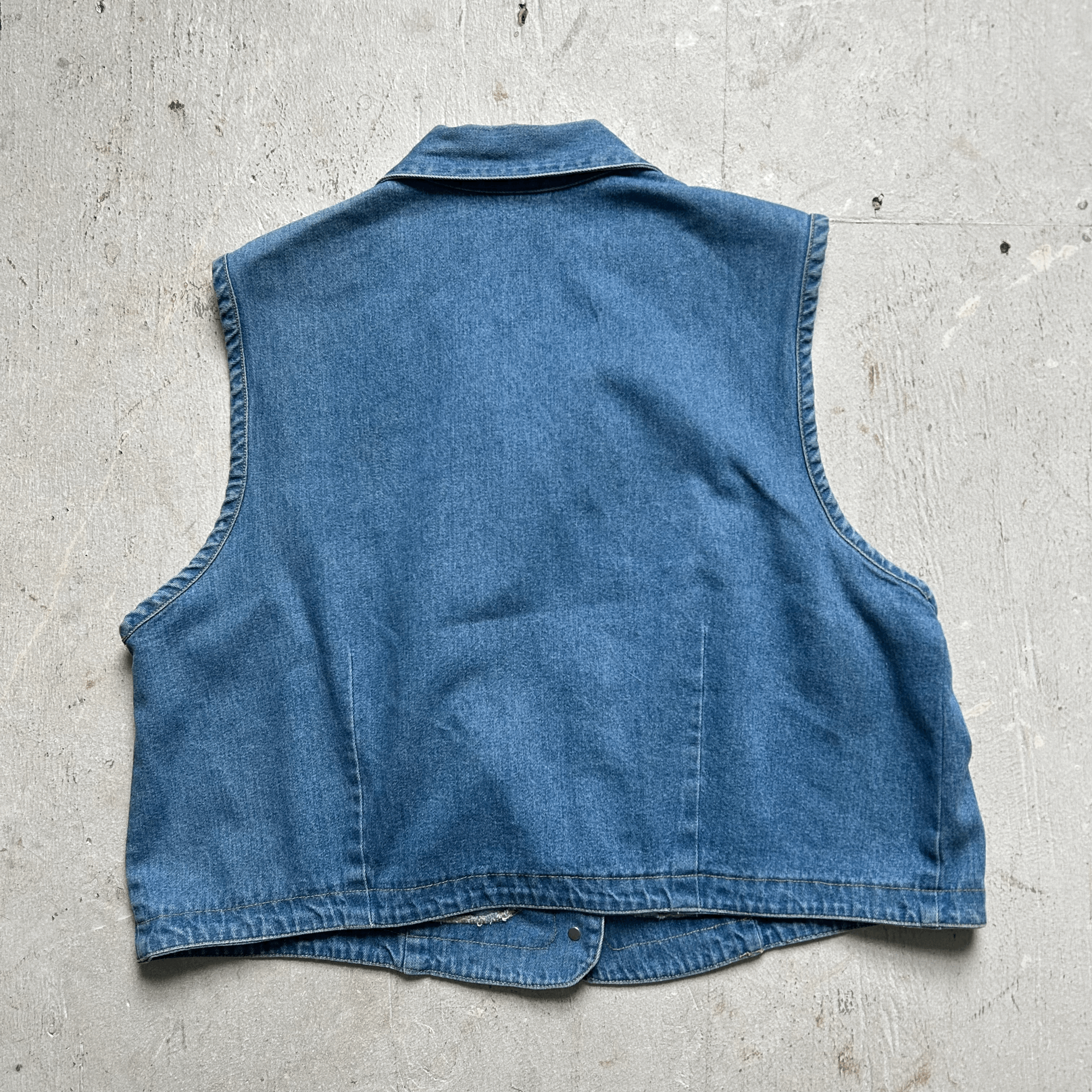 Cowgirl Floral Embroidered Denim Vest - XL