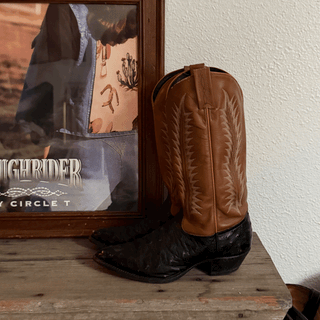 Vintage Tony Lama Ostrich Cowboy Boots, Women's 7.5
