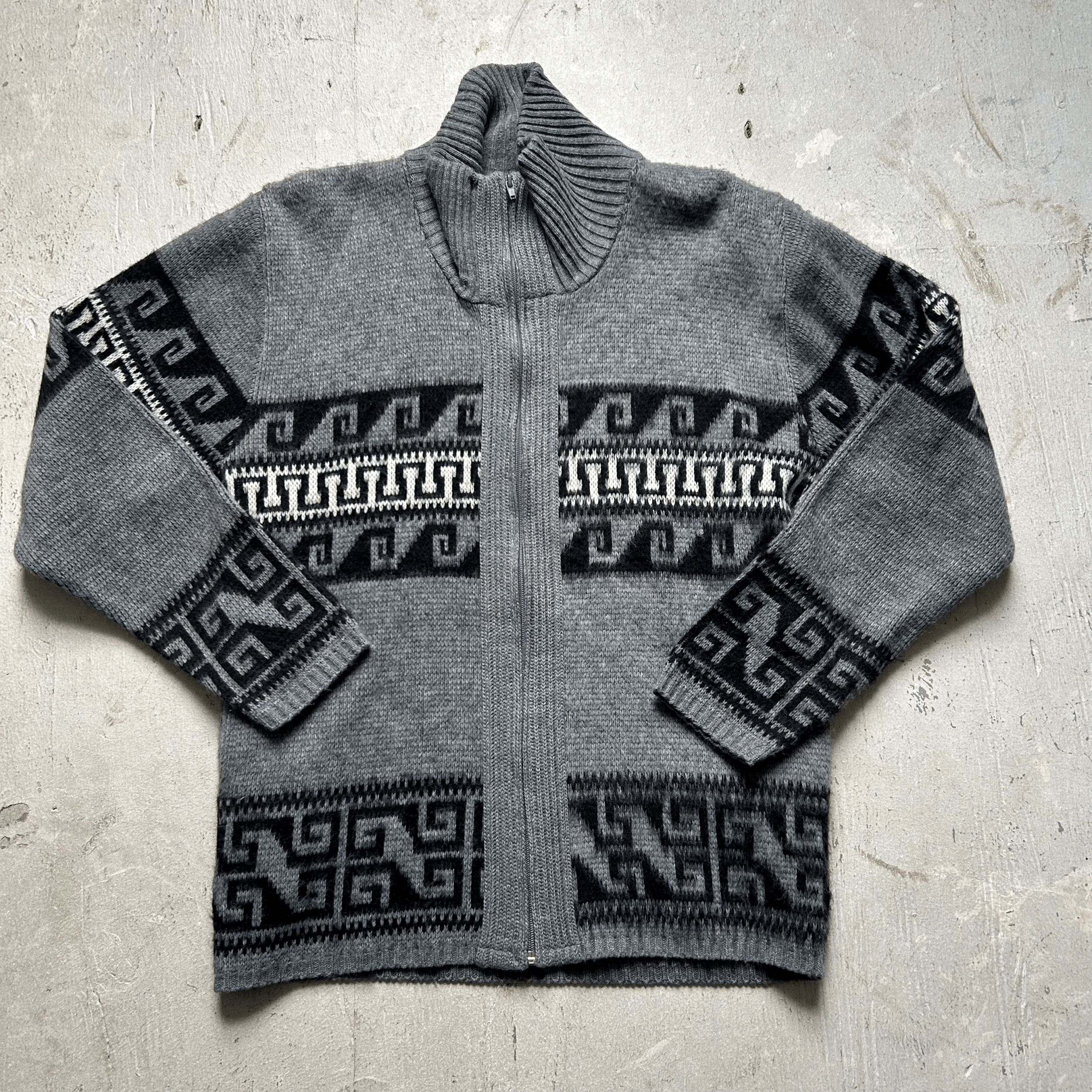Cozy Cowboy Grey Zipup Sweater - Medium
