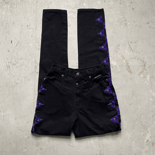 Vintage Black and Purple Western Ethics Jeans 26 inch waist for Women