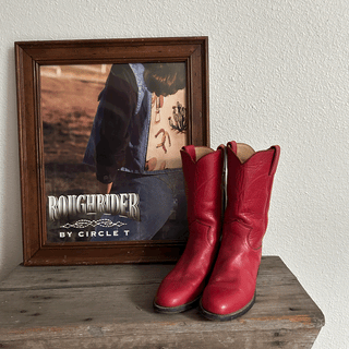 Vintage Red Justin Cowboy Boots, Women's 5.5