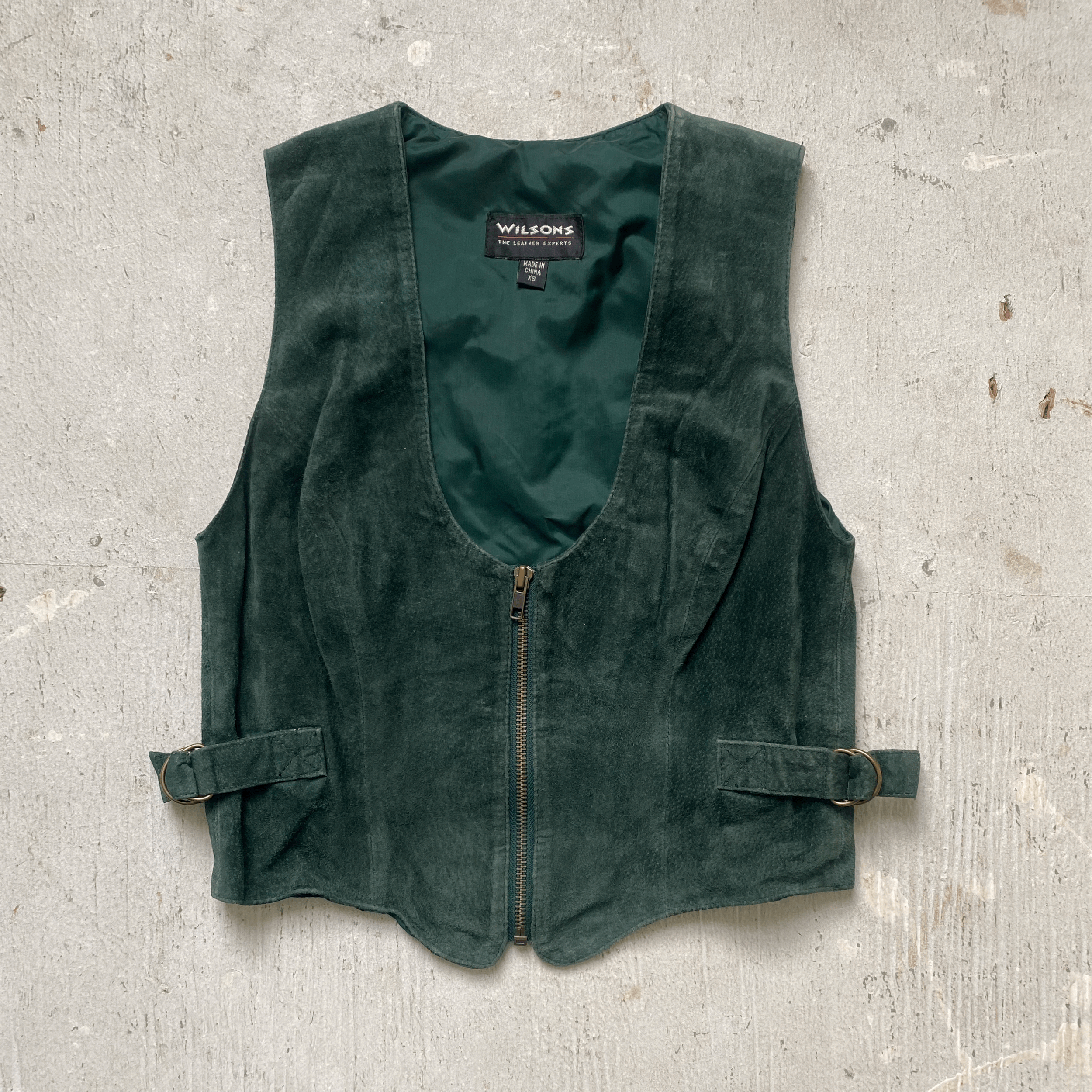 Forest Green Leather Set Skirt & Top - XS/24"