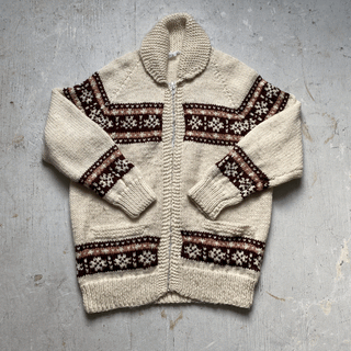 Vintage Cozy Winter Cowichan Style Sweater XL for Women