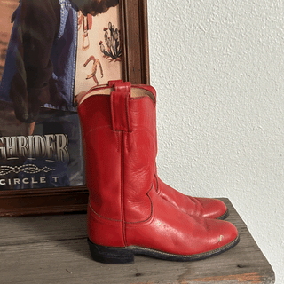 Vintage Red Justin Cowboy Boots, Women's 5.5