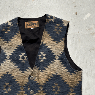 Vintage Cowboy Blues Vest, XL for Women