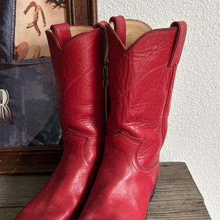 Vintage Red Justin Cowboy Boots, Women's 5.5