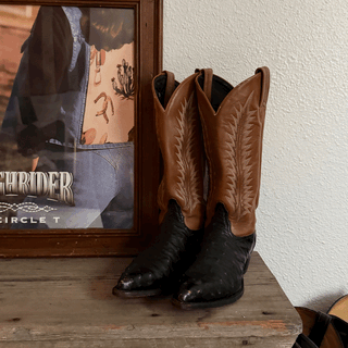 Vintage Tony Lama Ostrich Cowboy Boots, Women's 7.5